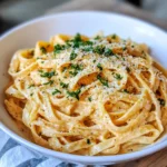 Homemade Creamy Pumpkin Alfredo Fettuccine photo