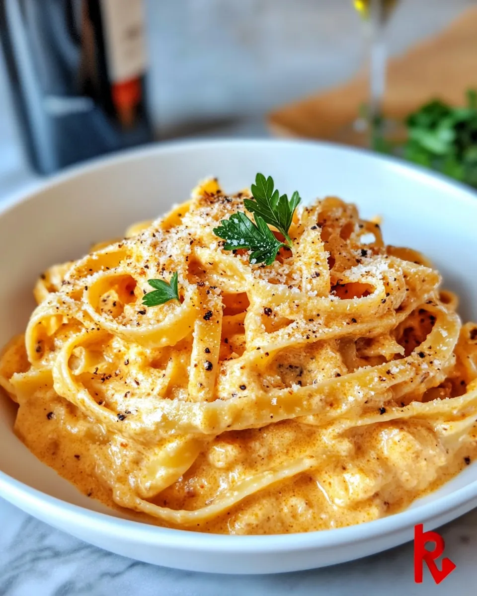 Easy Creamy Pumpkin Alfredo Fettuccine recipe photo
