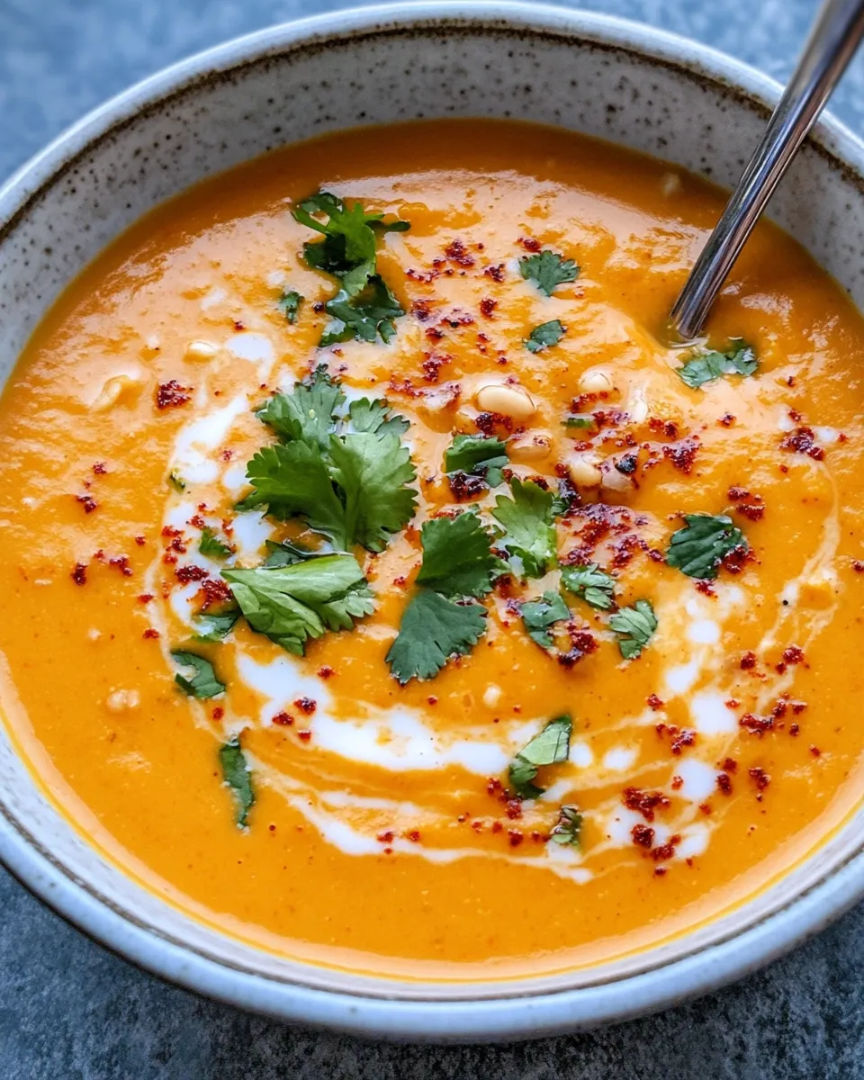 Classic Creamy Pumpkin Soup with Coconut & Chili Oil image