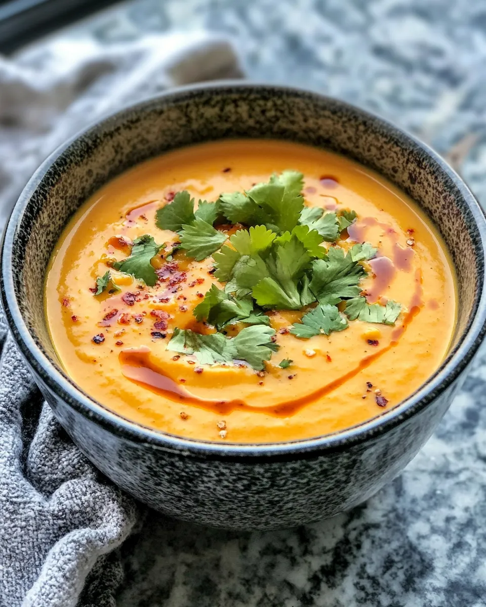Easy Creamy Pumpkin Soup with Coconut & Chili Oil recipe photo