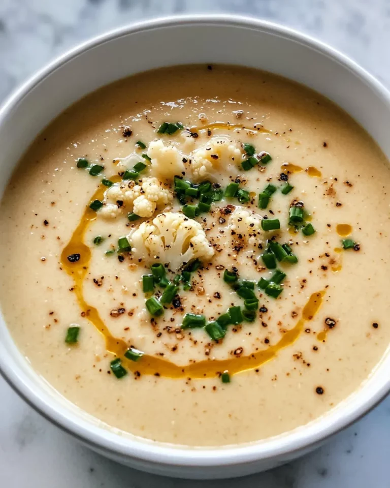 Homemade Creamy Roasted Garlic & Cauliflower Soup photo