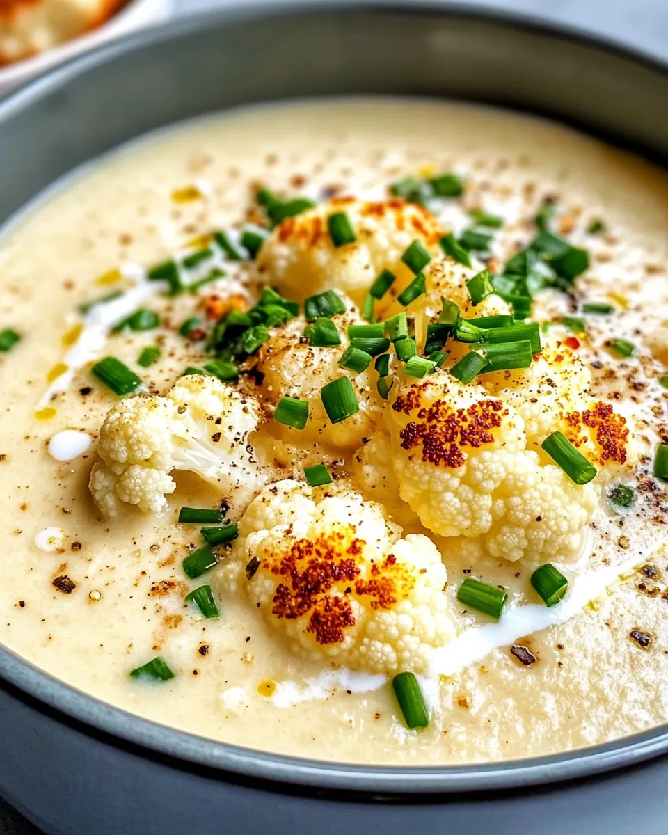 Classic Creamy Roasted Garlic & Cauliflower Soup image