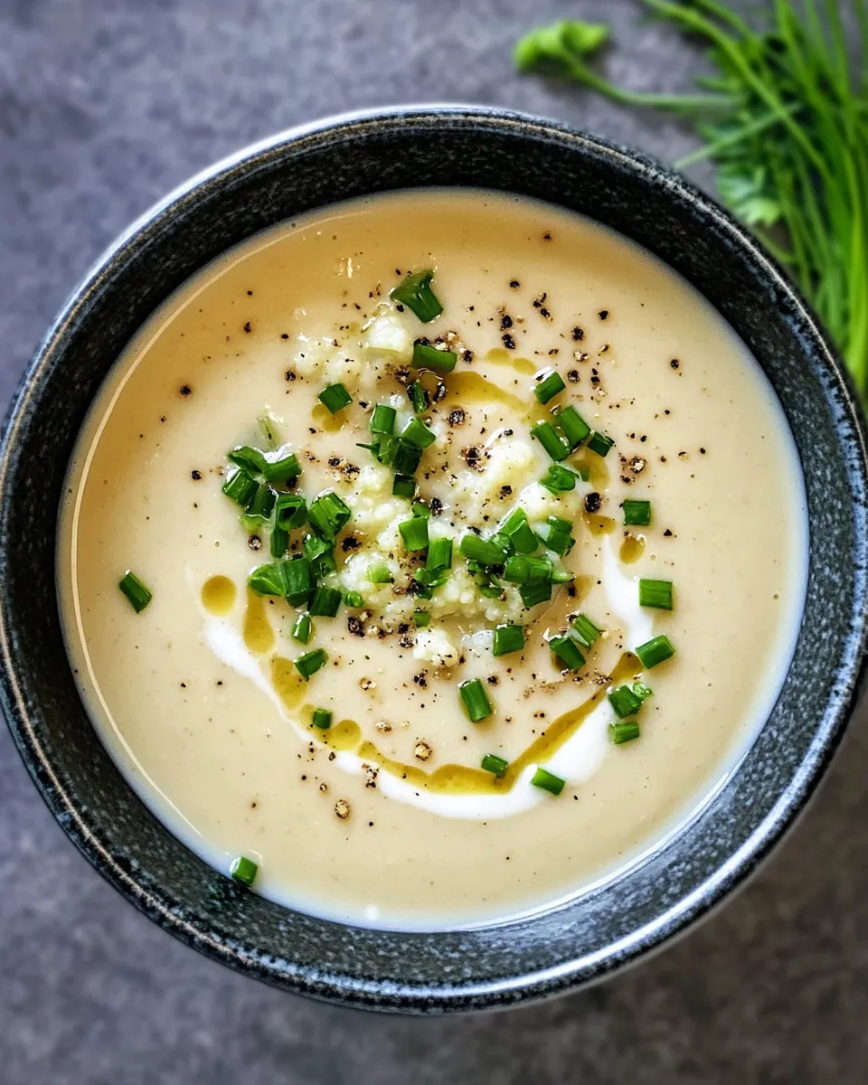Easy Creamy Roasted Garlic & Cauliflower Soup recipe photo