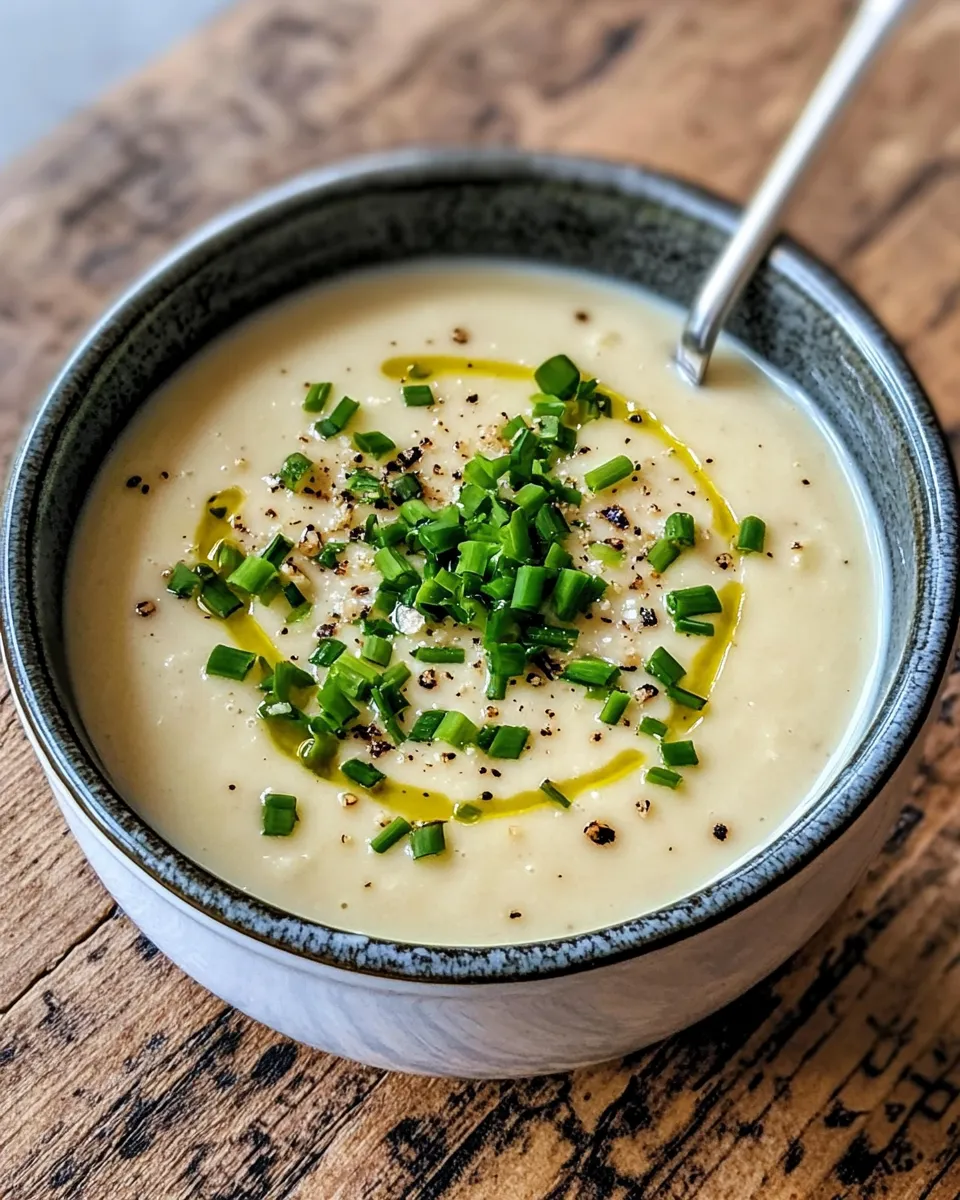 Delicious Creamy Roasted Garlic & Cauliflower Soup dish photo
