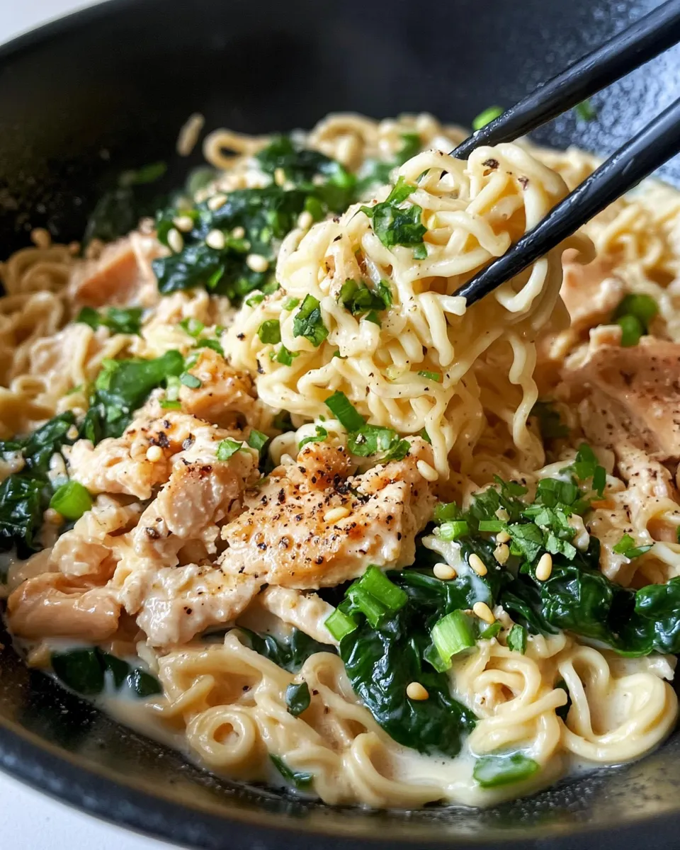Classic Creamy Spinach Parmesan Ramen Upgrade dish photo