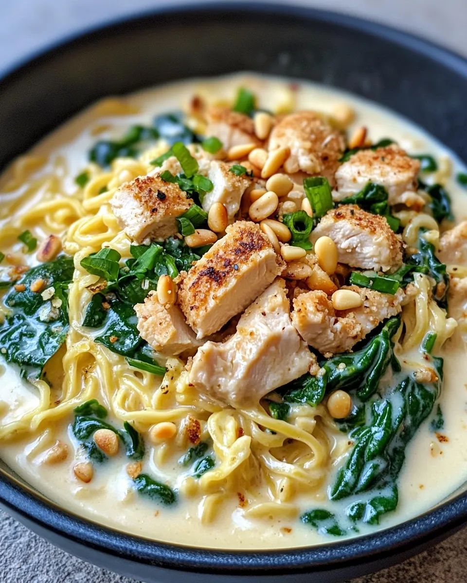 Easy Creamy Spinach Parmesan Ramen Upgrade food shot