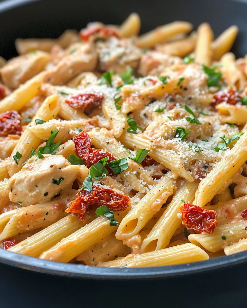 Classic Creamy Sun-Dried Tomato Chicken Penne image