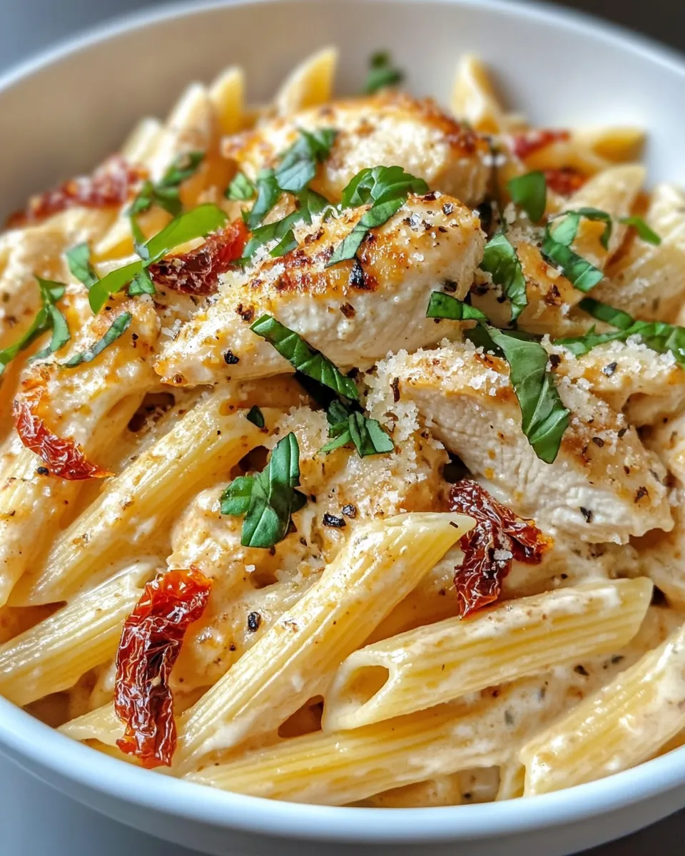 Delicious Creamy Sun-Dried Tomato Chicken Penne dish photo