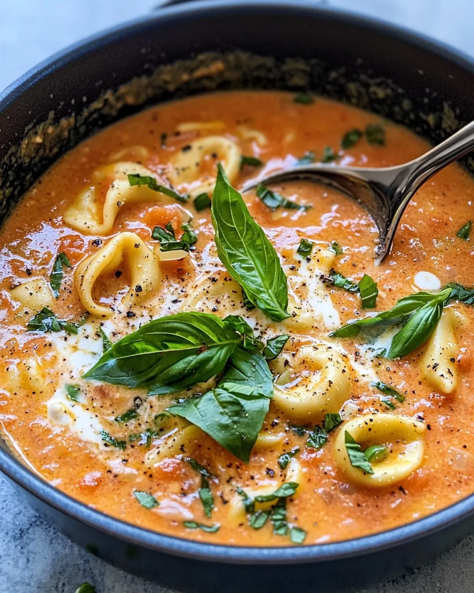 Classic Creamy Tomato Basil Tortellini Soup dish photo