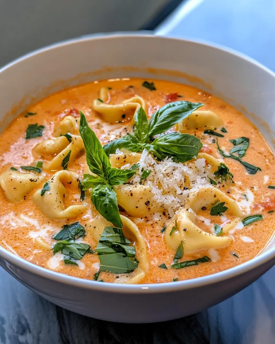 Delicious Creamy Tomato Basil Tortellini Soup picture