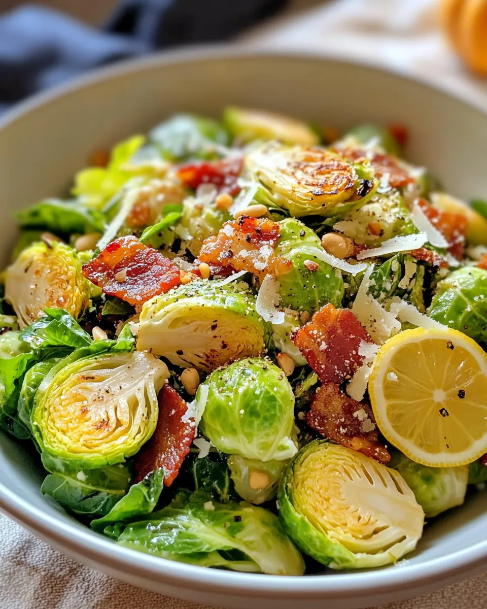 Classic Crispy Brussels Caesar with Toasted Pumpkin Seeds dish photo