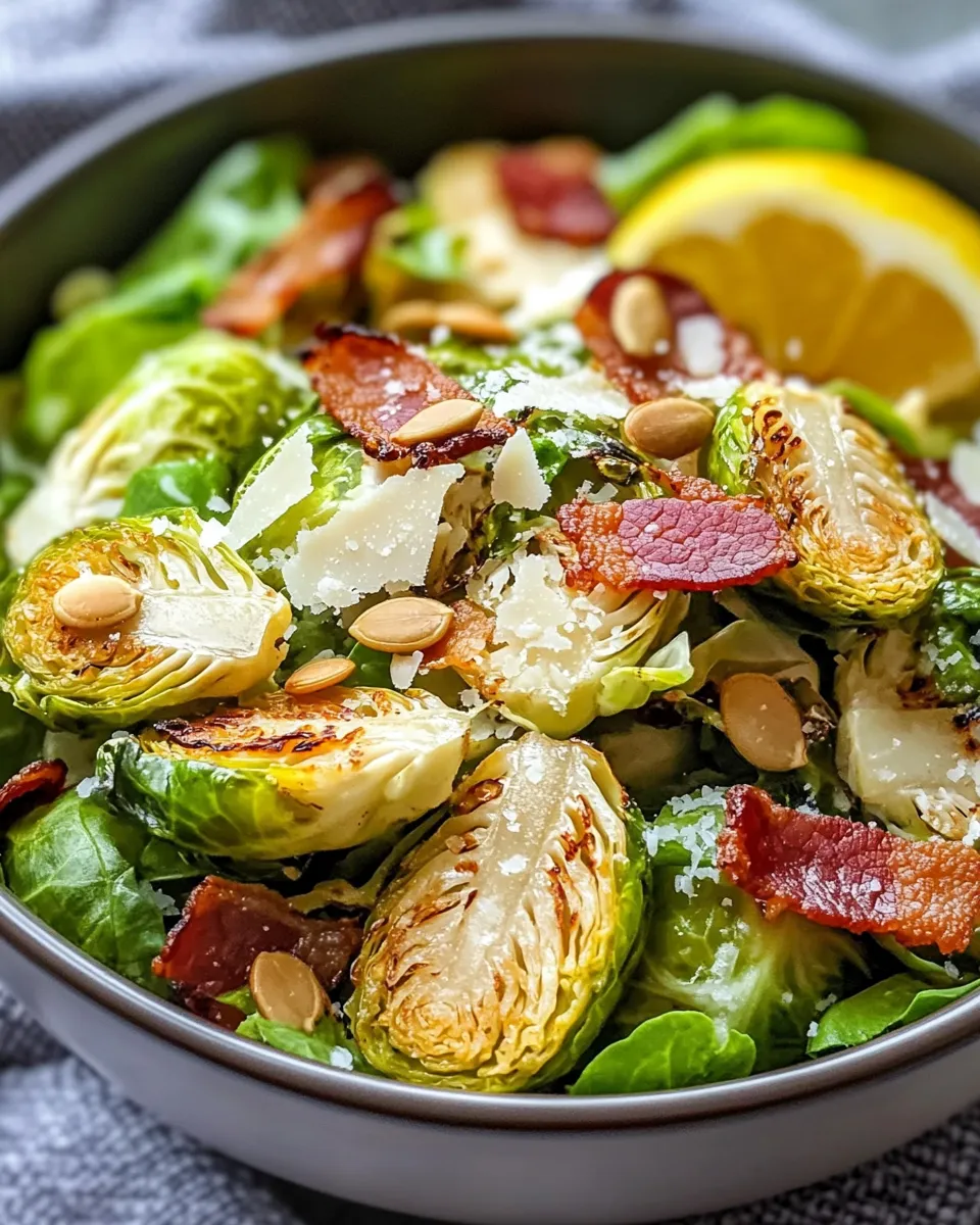 Delicious Crispy Brussels Caesar with Toasted Pumpkin Seeds plate image