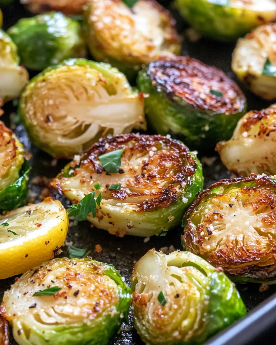 Homemade Crispy Parmesan Brussels Sprouts with Lemon recipe photo