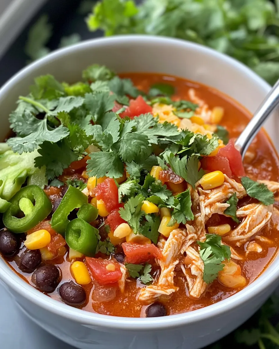Homemade Crockpot Chicken Enchilada Soup (Set & Forget) photo