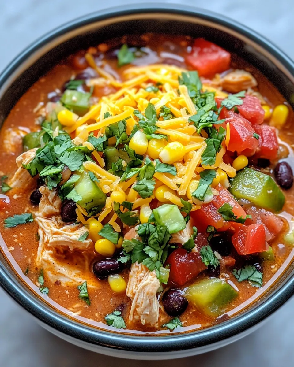 Classic Crockpot Chicken Enchilada Soup (Set & Forget) recipe image