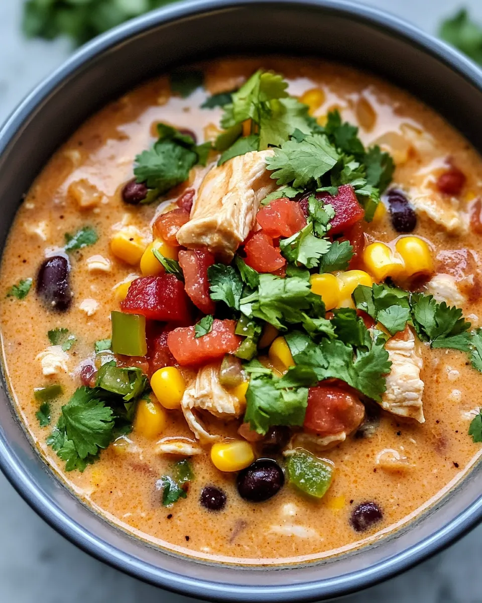 Easy Crockpot Chicken Enchilada Soup (Set & Forget) dish photo