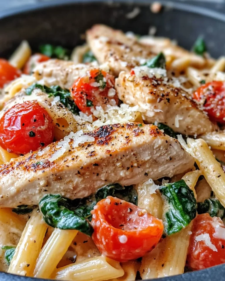 Homemade Crockpot Tuscan Chicken Pasta (Rich & Creamy) recipe photo