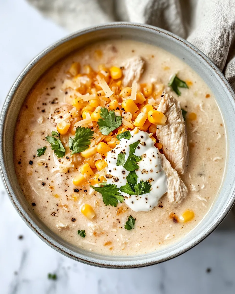 Easy Crockpot White Chicken Chili with Corn food shot