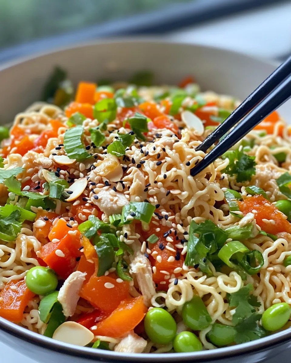 Easy Crunchy Ramen Noodle Salad (Holiday Potluck) food shot