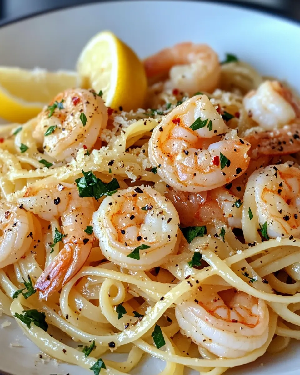 Classic Garlic Butter Shrimp Linguine (20 Minutes) dish photo