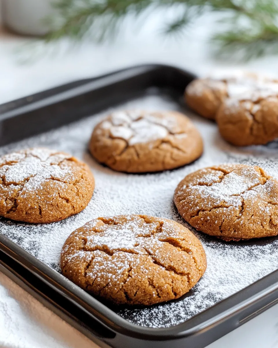 Easy Gingerbread Crinkle Cookies (Soft & Chewy) food shot