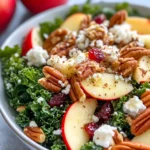 Delicious Harvest Kale Salad with Apples, Pecans & Feta recipe photo