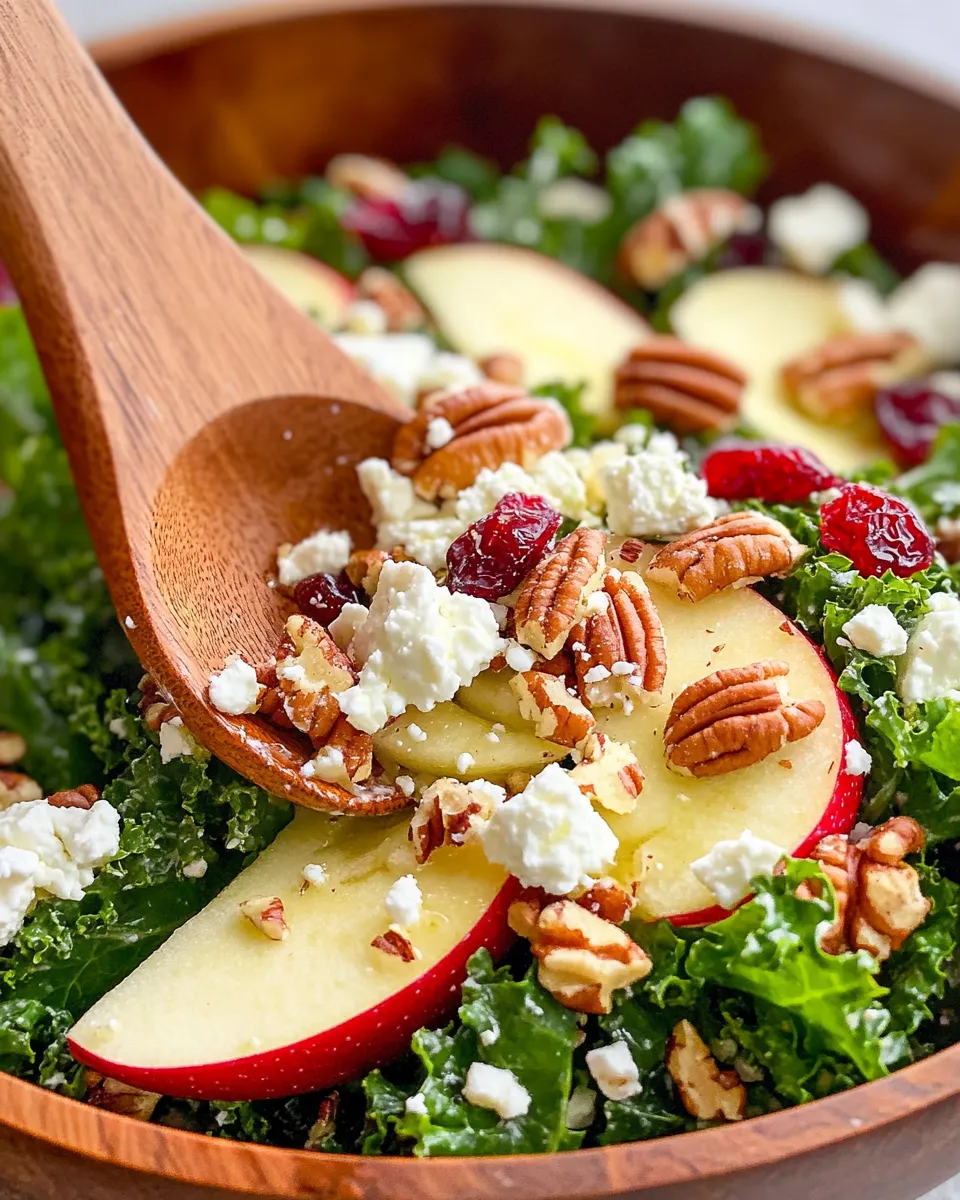 Fresh Harvest Kale Salad with Apples, Pecans & Feta dish photo