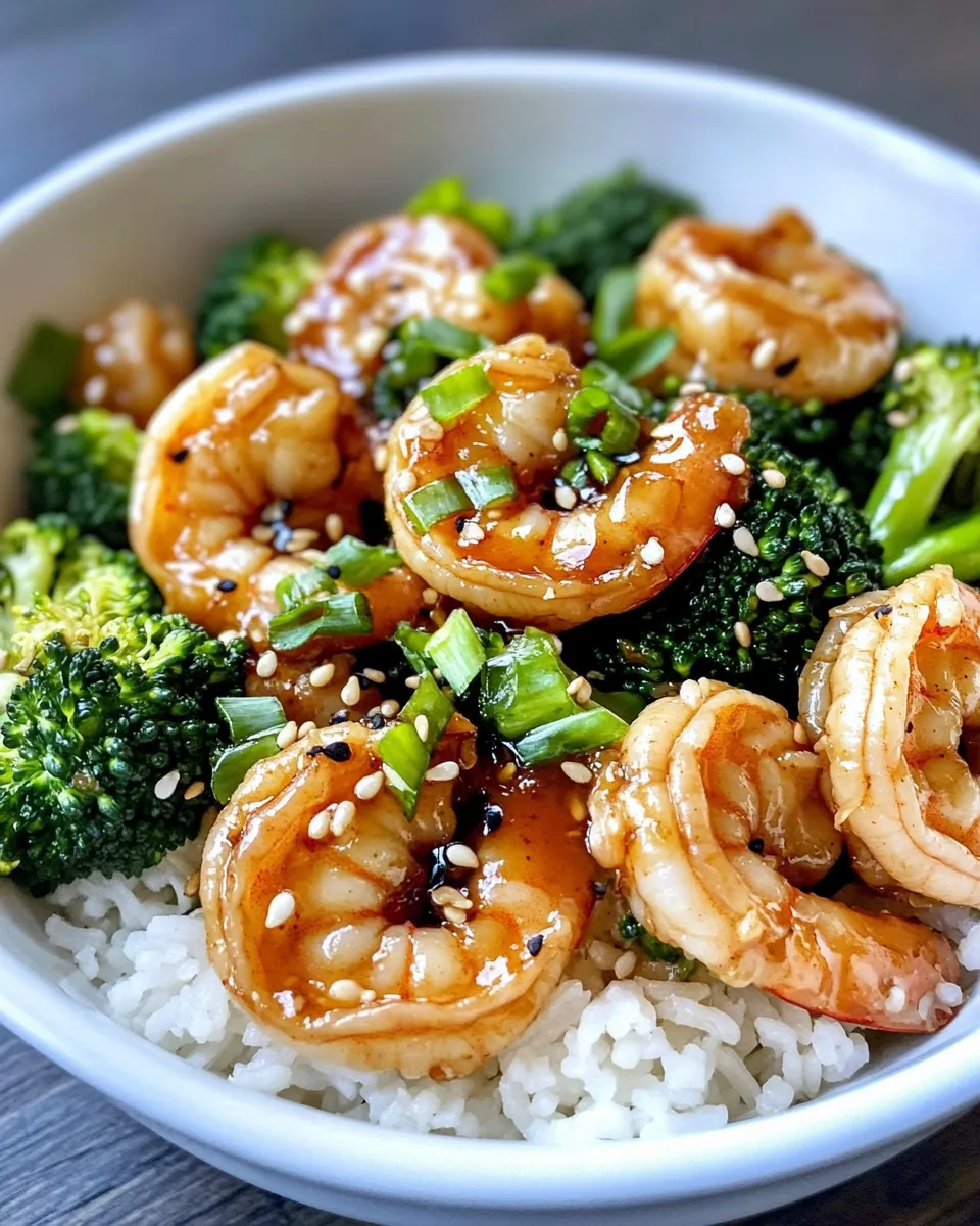 Delicious Honey-Garlic Shrimp & Broccoli Rice Bowls recipe image