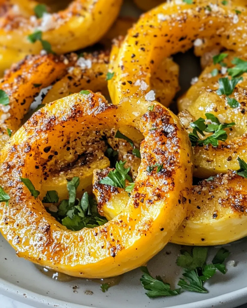 Simple Honey Roasted Delicata Squash Rings dish photo