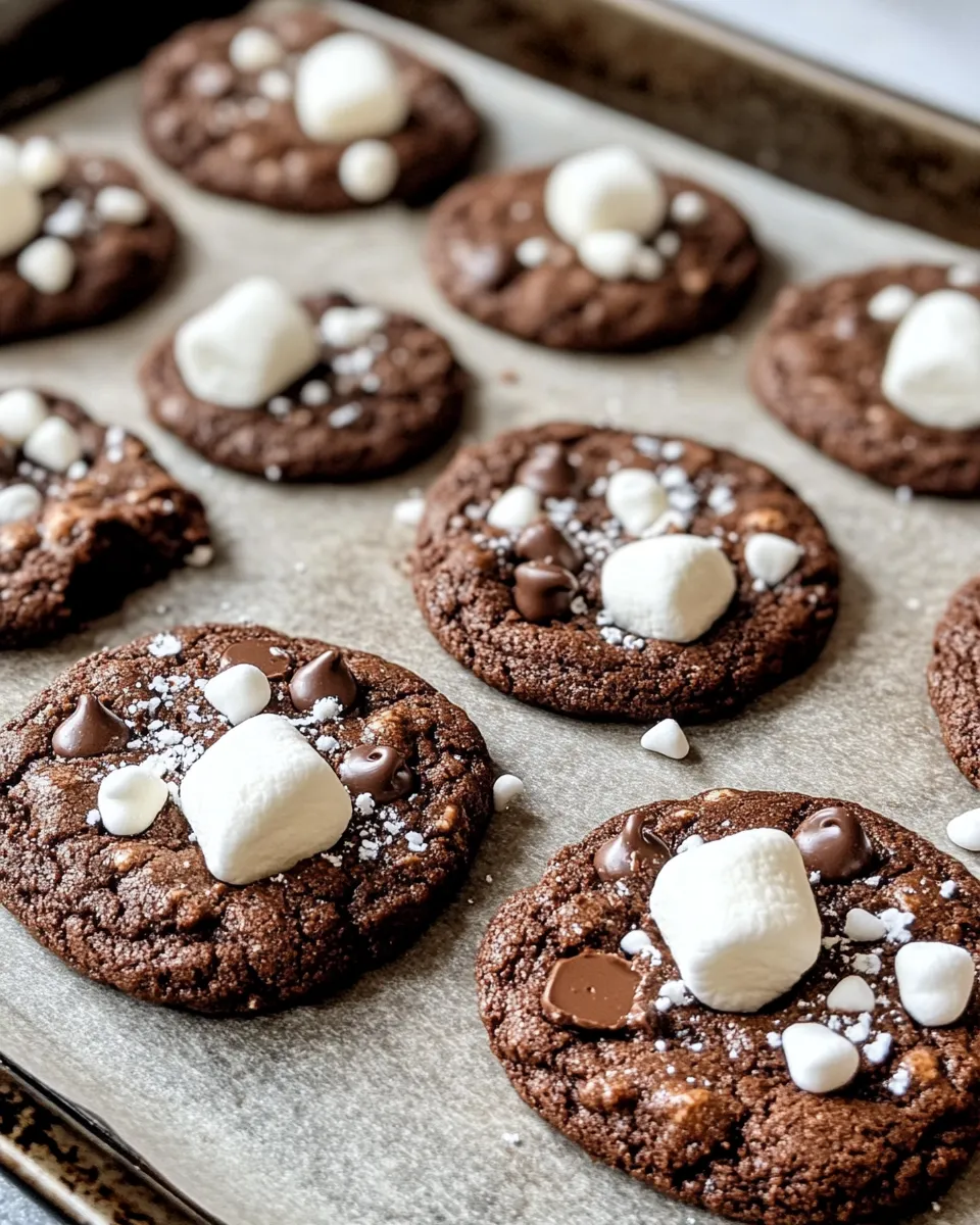 Easy Hot Cocoa Marshmallow Cookies food shot