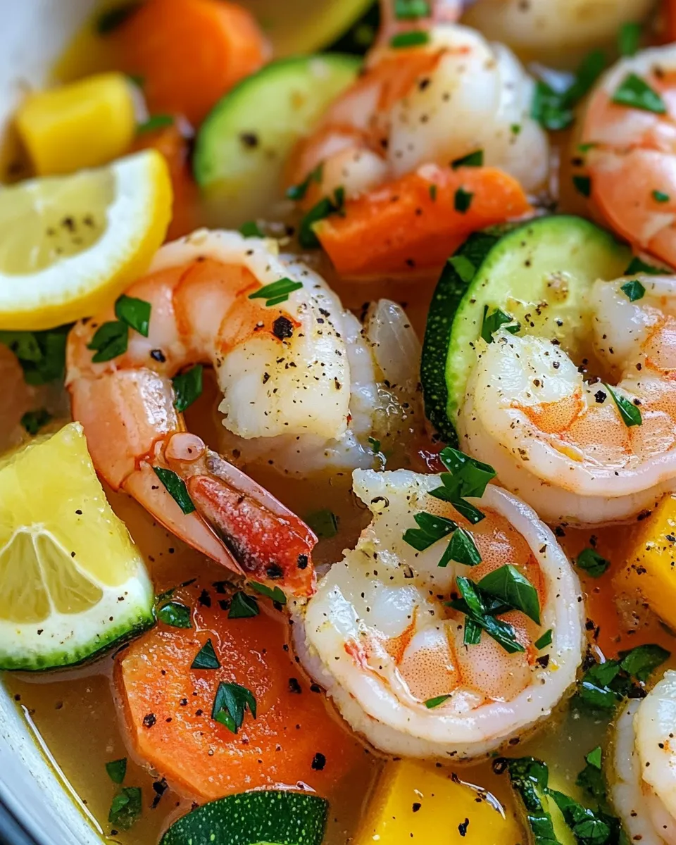 Classic Lemon-Garlic Shrimp & Veggie Soup recipe photo