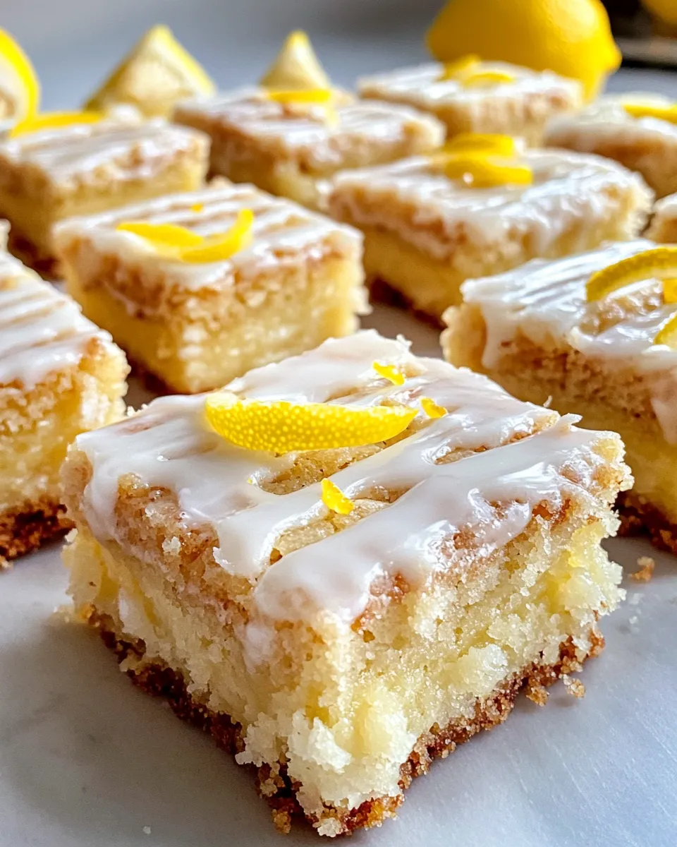 Delicious Lemon Glaze Sugar Cookie Bars (Soft & Thick) food shot