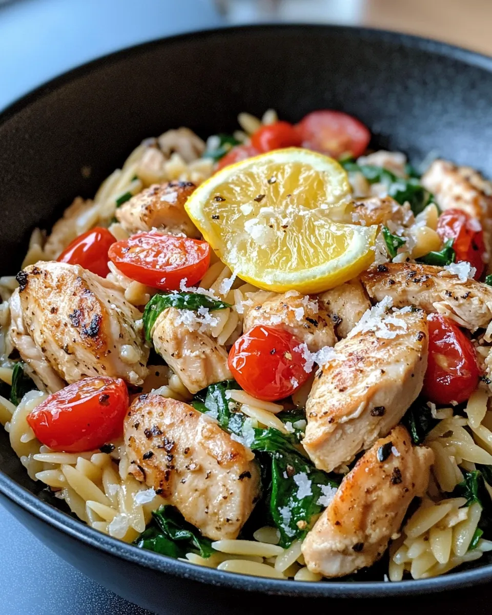 Homemade Lemon Parmesan Chicken Orzo (One Pan) recipe photo