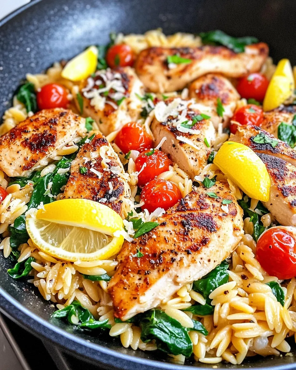 Classic Lemon Parmesan Chicken Orzo (One Pan) dish photo