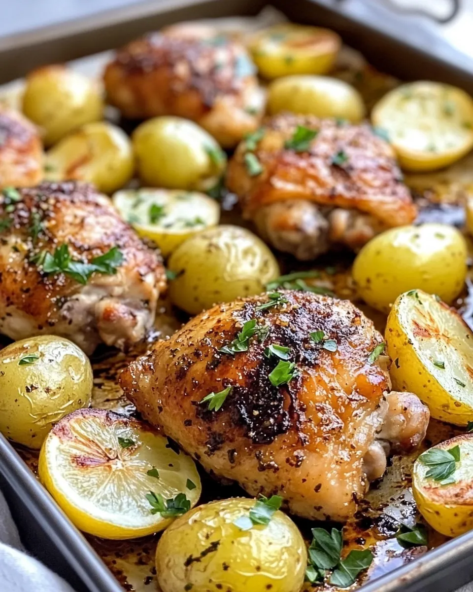 Classic Lemon Pepper Chicken Thighs & Potatoes recipe photo