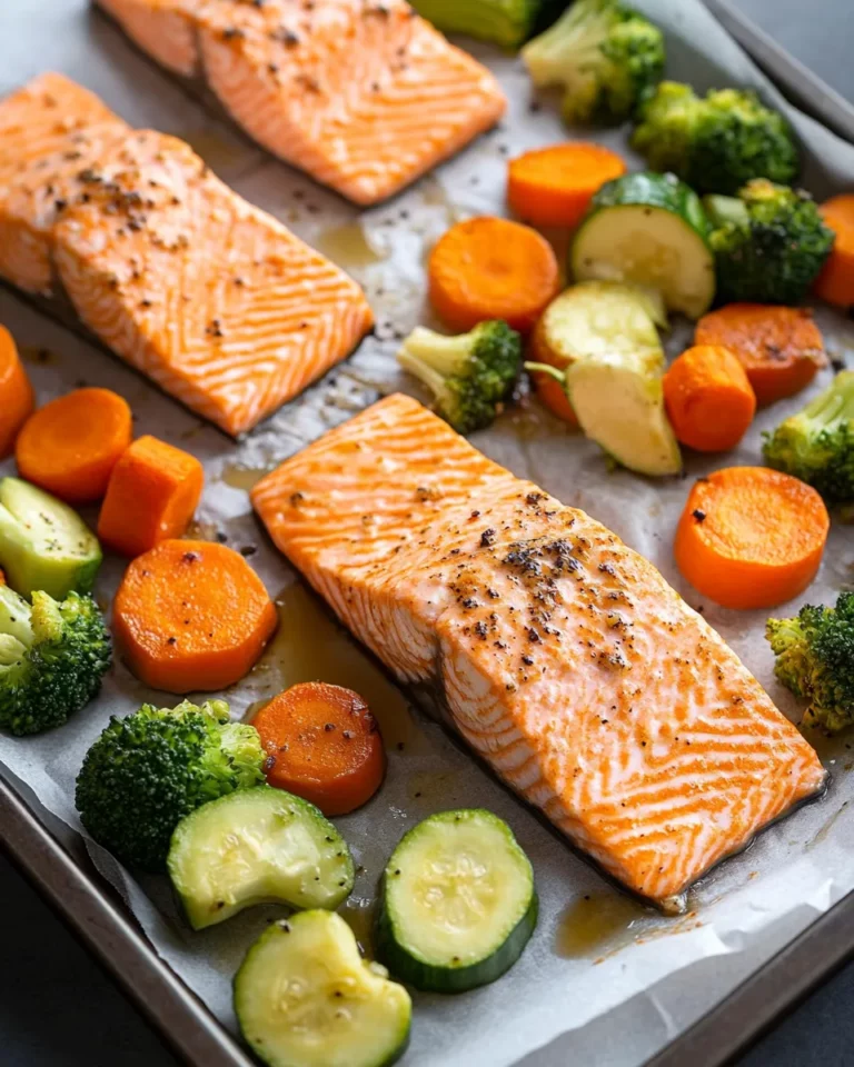 Homemade Maple Dijon Salmon with Roasted Veggies (Sheet Pan) recipe photo