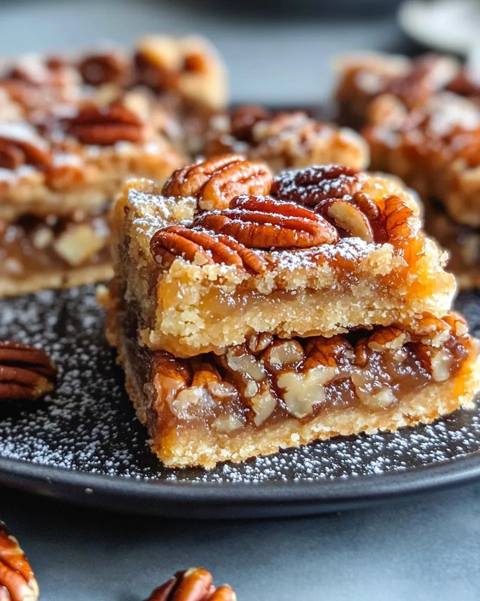 Easy Maple Pecan Pie Bars (Shortbread Crust) food shot