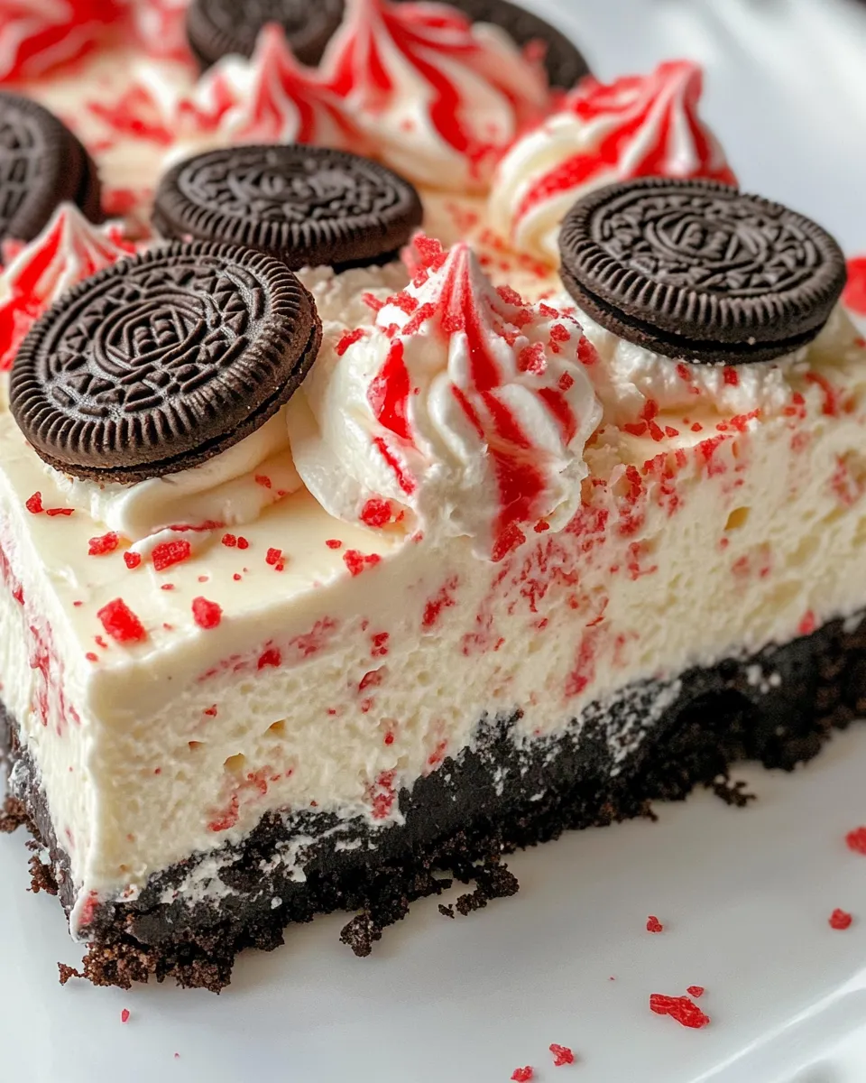 Classic No-Bake Peppermint Oreo Cheesecake dish photo