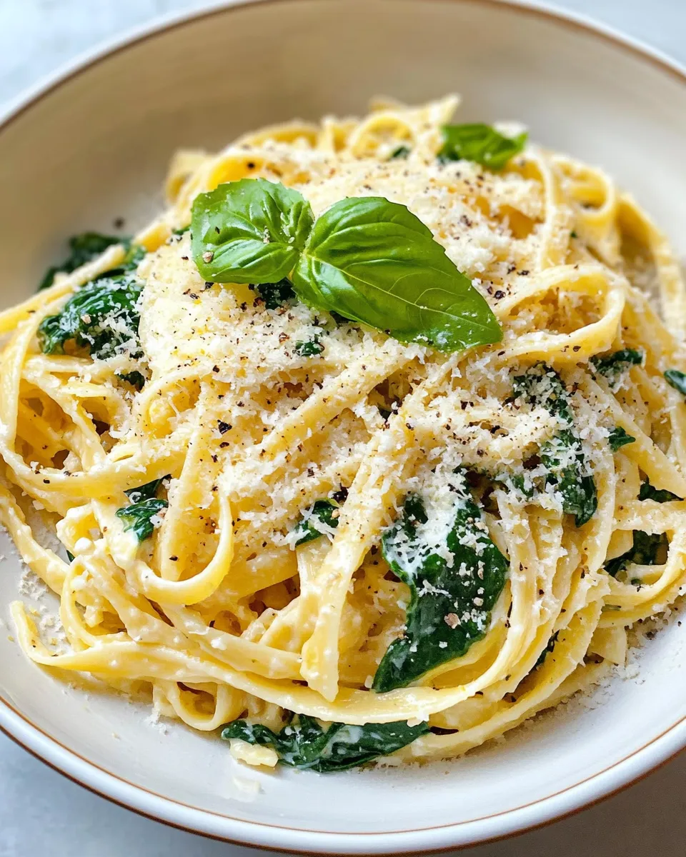 Classic One-Pot Lemon Ricotta Pasta with Spinach dish photo