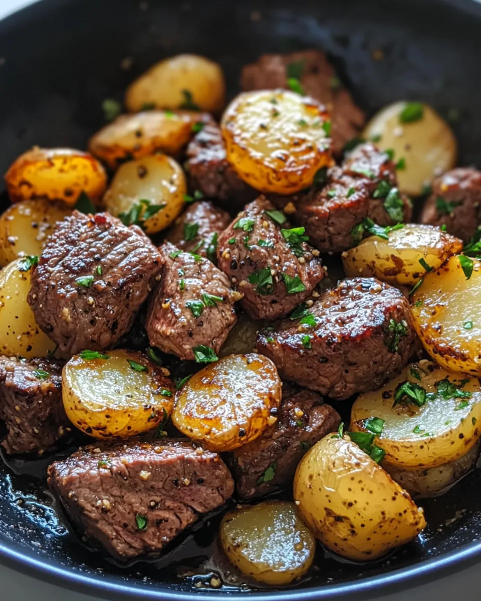 Delicious One-Skillet Garlic Butter Steak Bites & Potatoes dish photo