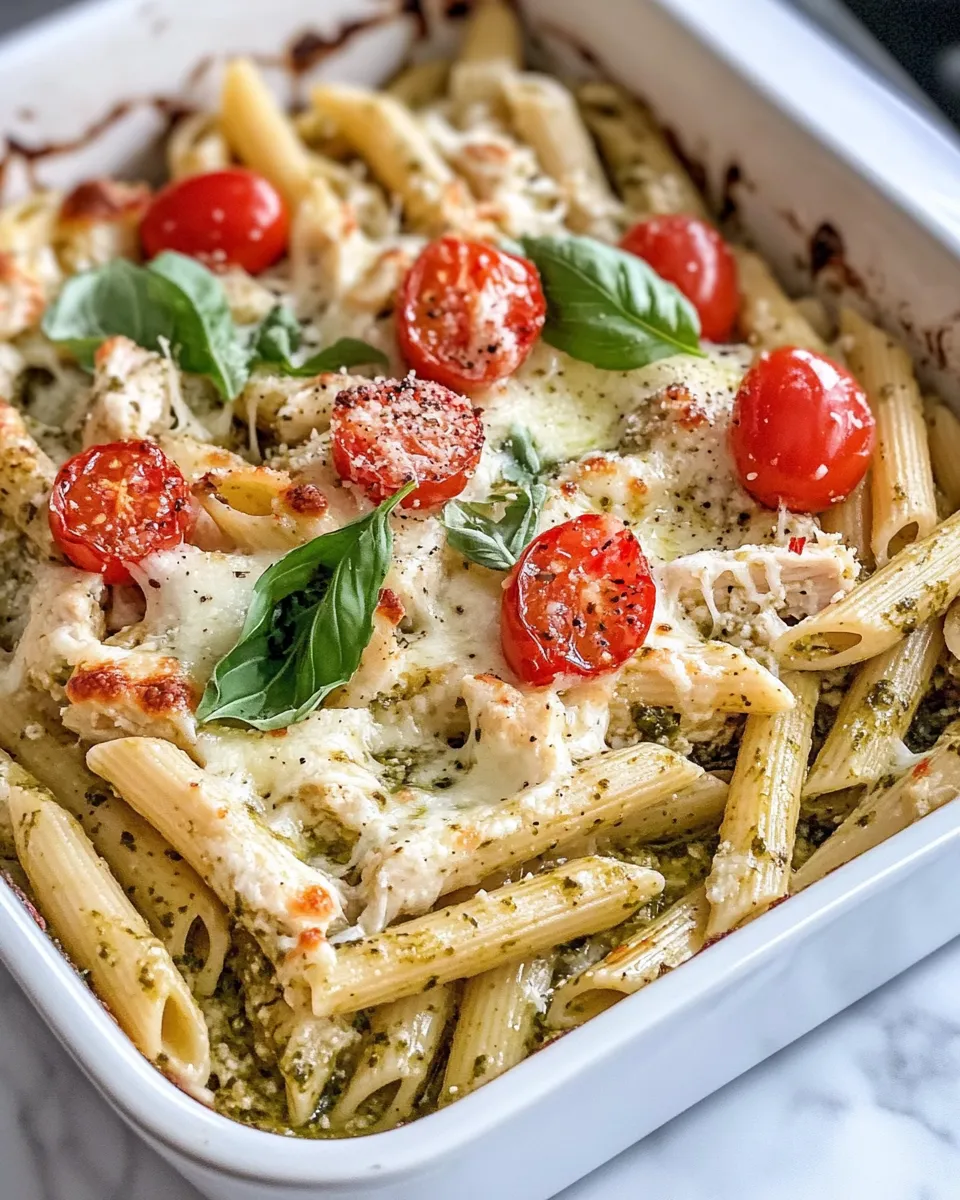 Homemade Pesto Chicken Pasta Bake (Cheesy Weeknight) recipe photo