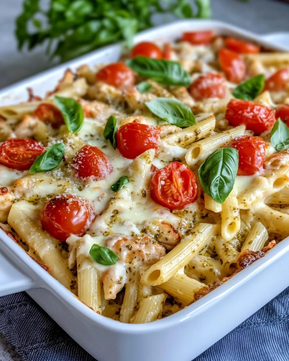 Classic Pesto Chicken Pasta Bake (Cheesy Weeknight) dish photo