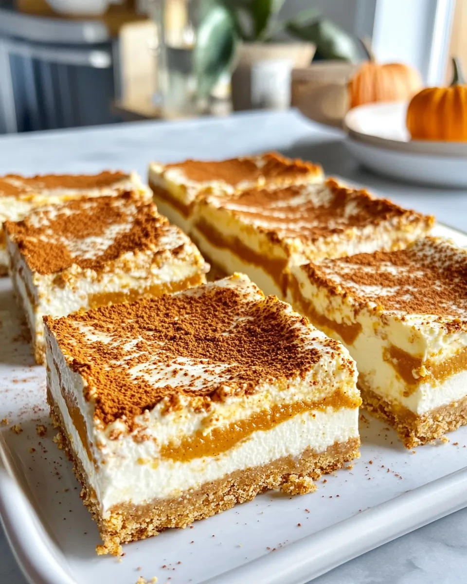 Classic Pumpkin Cheesecake Swirl Bars dish photo