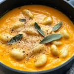 Homemade Pumpkin Sage Gnocchi Soup recipe photo