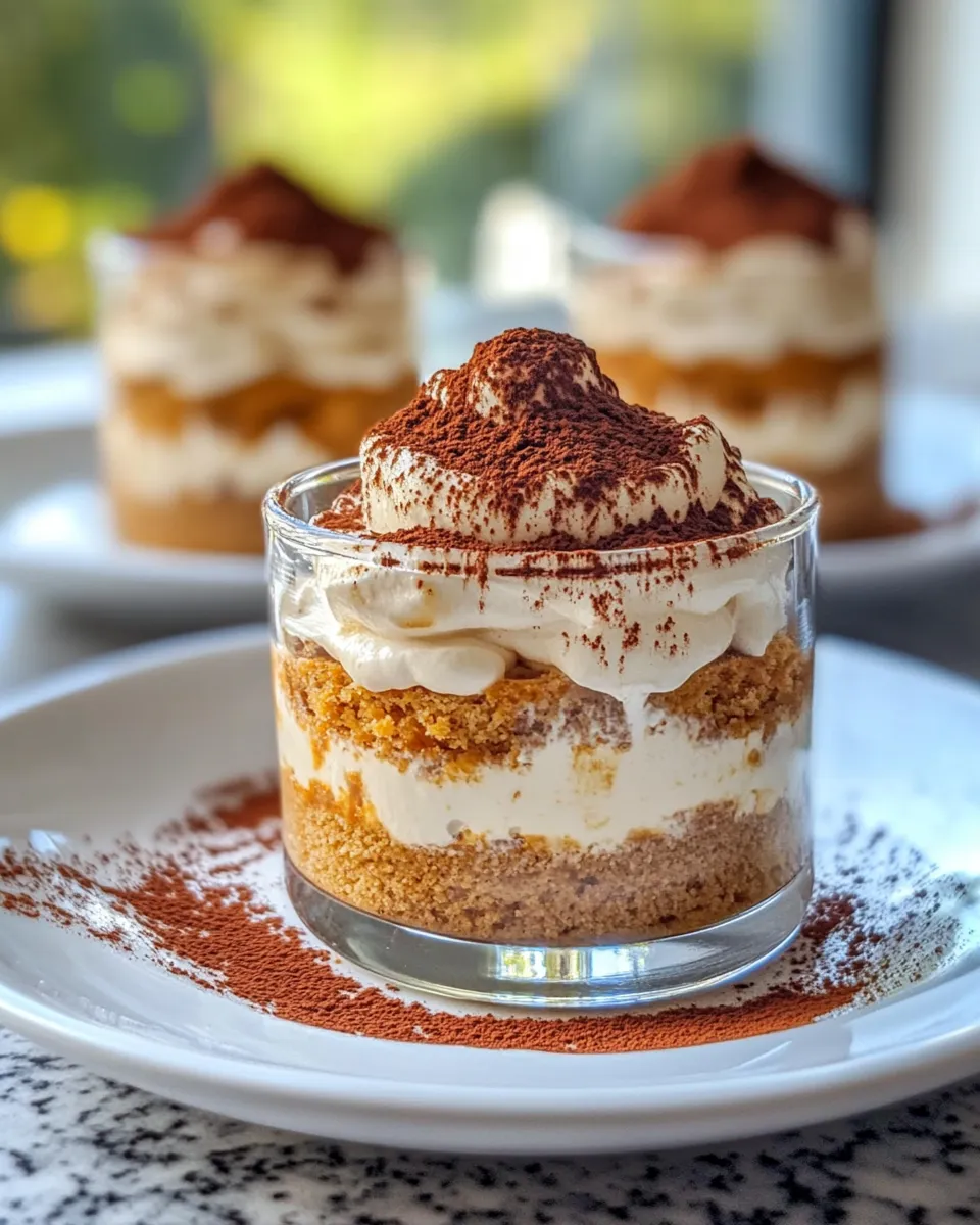 Easy Pumpkin Spice Tiramisu Cups food shot