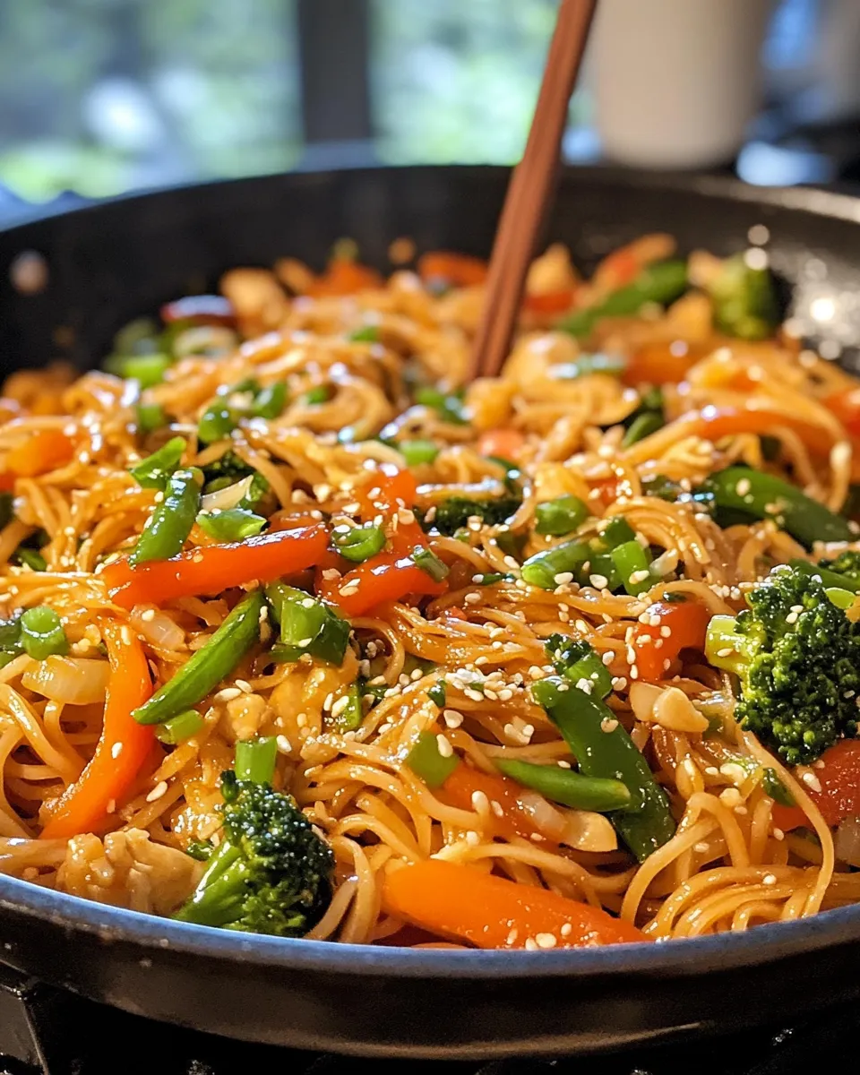 Easy Quick Veggie Lo Mein food shot