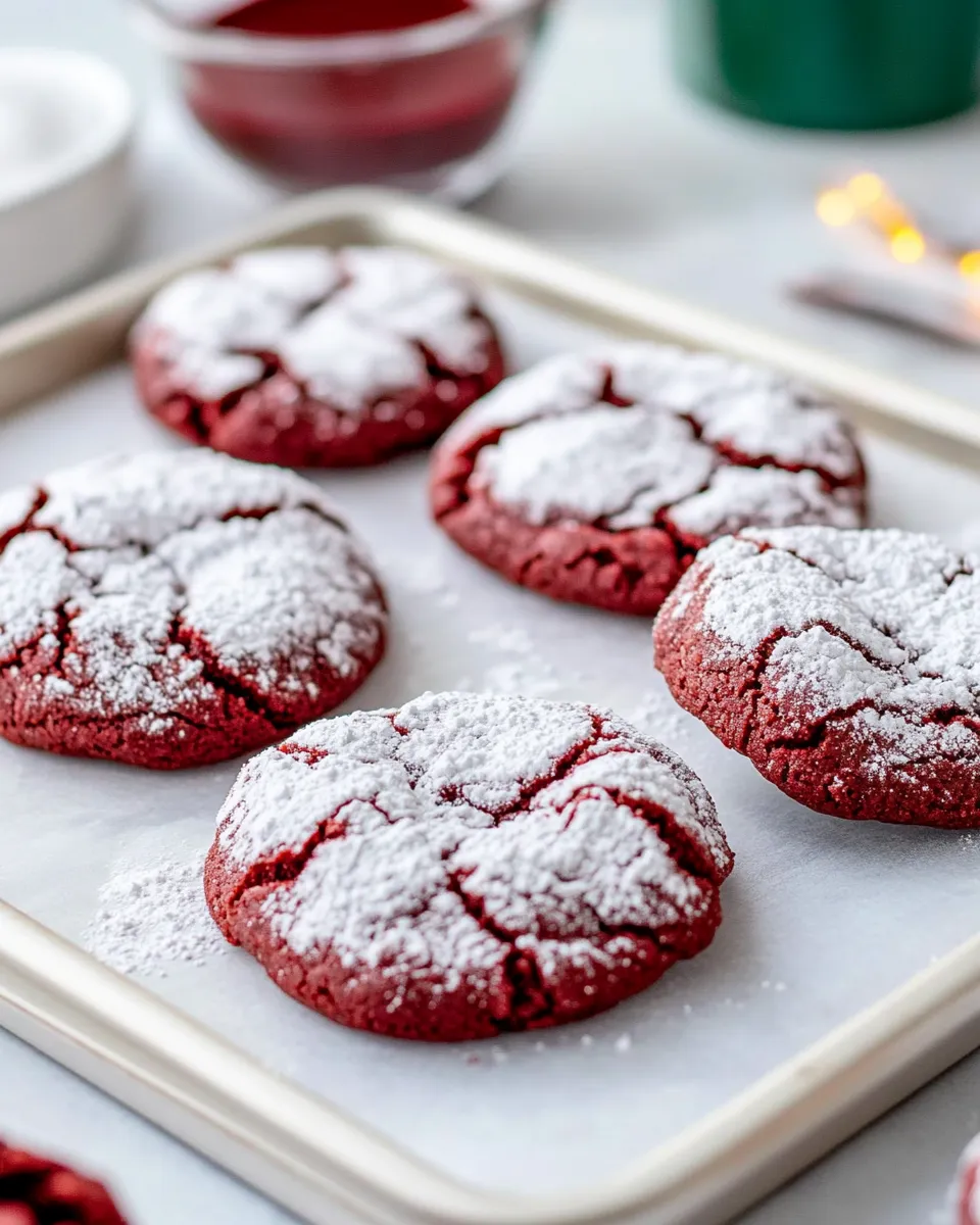 Homemade Red Velvet Crinkle Cookies (Festive) recipe photo