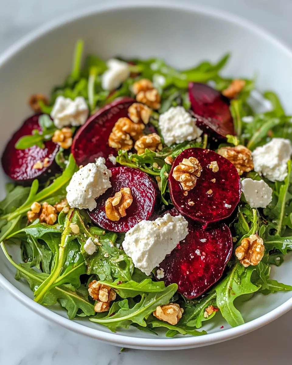 Classic Roasted Beet & Goat Cheese Arugula Salad image