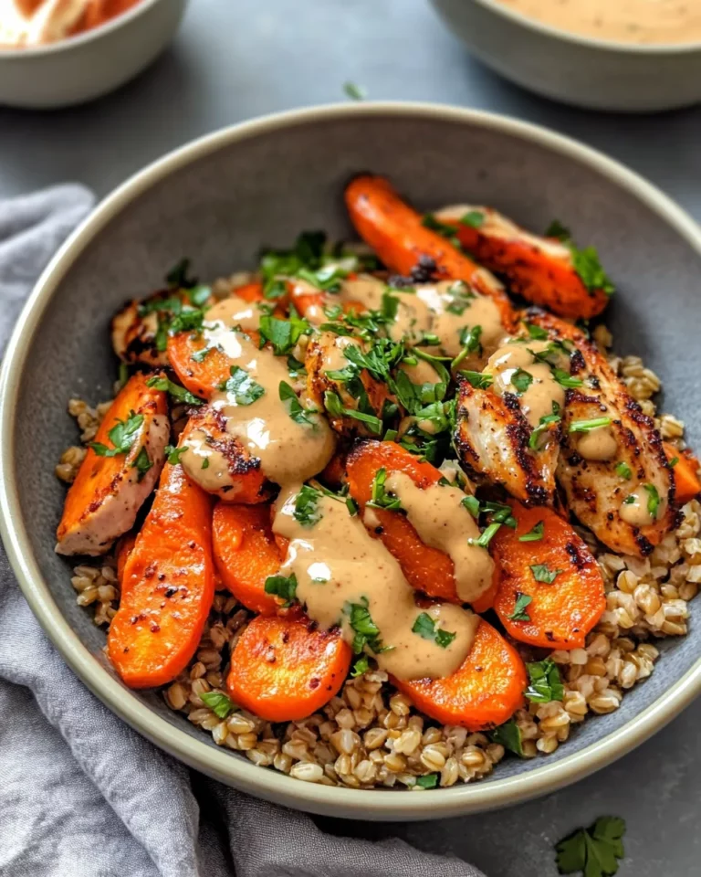 Homemade Roasted Carrot Tahini Bowls with Warm Farro recipe photo