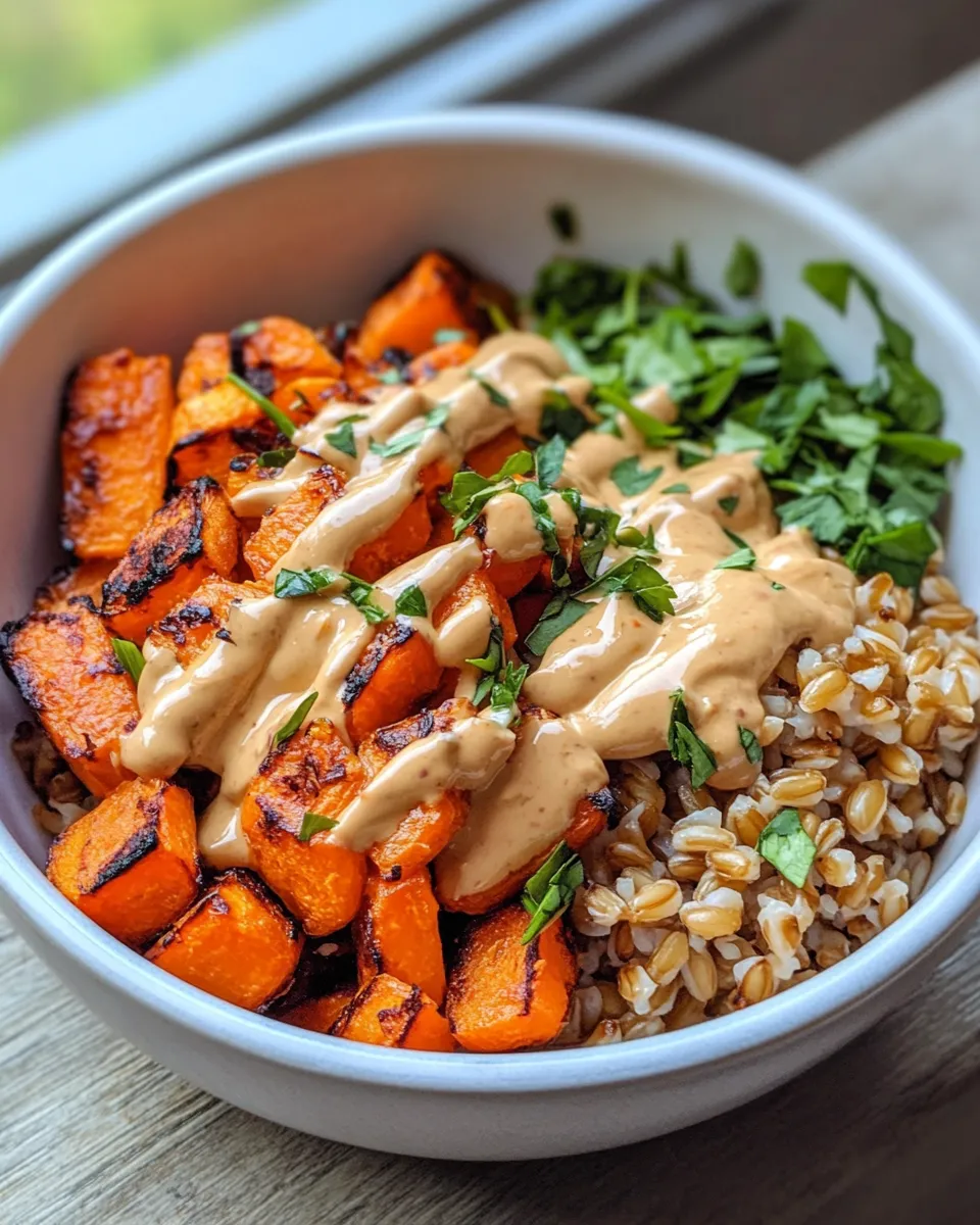 Classic Roasted Carrot Tahini Bowls with Warm Farro dish photo